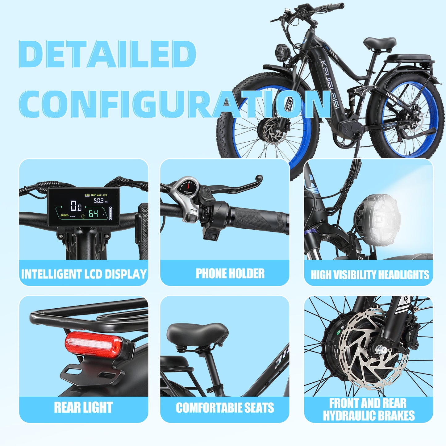 KETELES KAIJIELAISI K801 250W dual Motors 60V 35AH 26" Fat Tire E-Bike