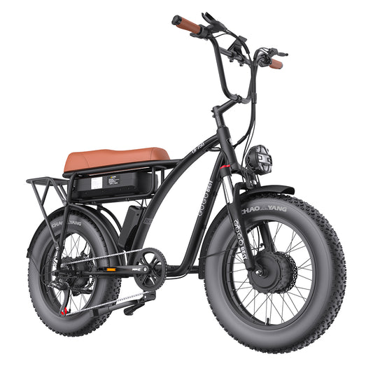 Fat Tire Electric Retro Bike-Black