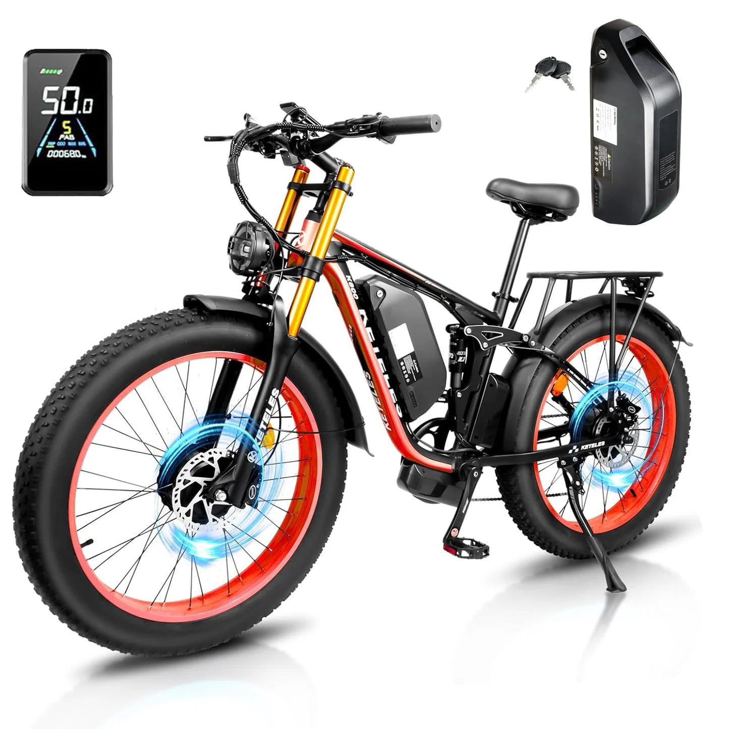 KETELES K800 Pro 2000W Electric Bike Dual Motor 48V 23AH Battery