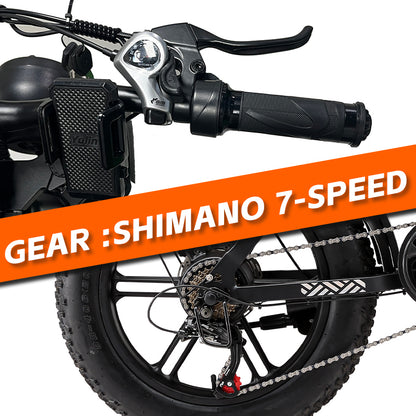 JESRIDER G650 Mountain E-Bike for Adults, 20"×4 Fat Tyre, Full Suspension All Terrain, 48V 20Ah Removable Battery, Up to 60 km Range, 25km/h Pedal Assist