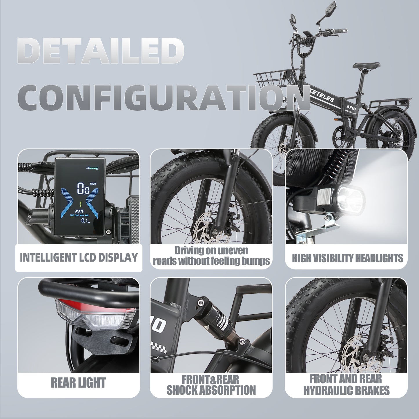 KETELES KF10 48V 1000W 20 Inch Fat Tire Takeaway Delivery Folding Ebike