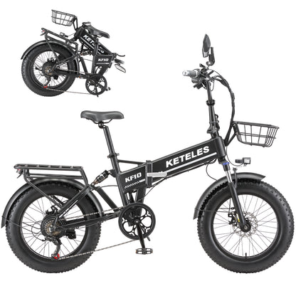 KETELES KF10 48V 1000W 20 Inch Fat Tire Takeaway Delivery Folding Ebike