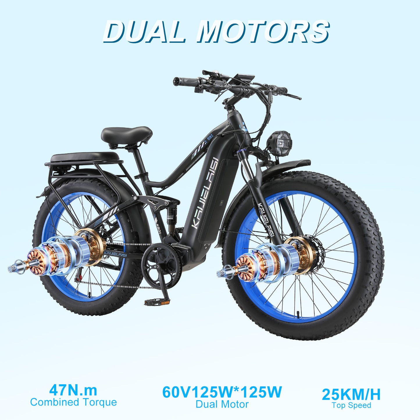 KETELES KAIJIELAISI K801  250W dual Motors 60V 35AH 26" Fat Tire E-Bike