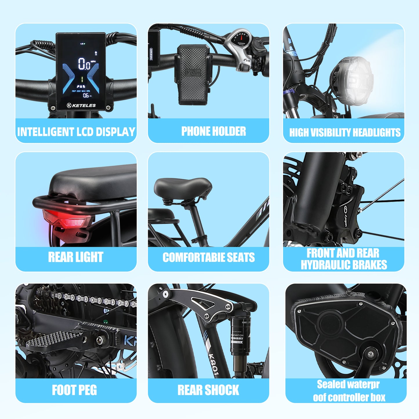 KETELES KAIJIELAISI V3 Pro 3200W 52V26AH Dual Motor E-Bike