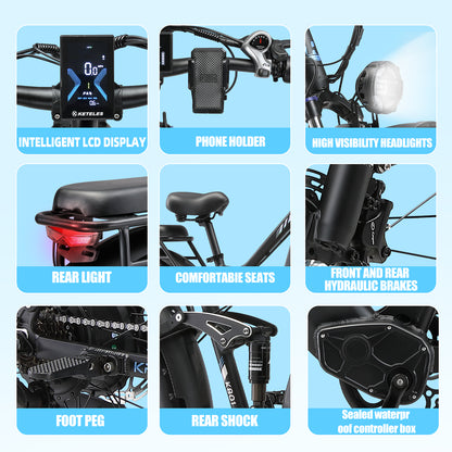 KETELES KAIJIELAISI V3 Pro 3200W 52V26AH Dual Motor E-Bike