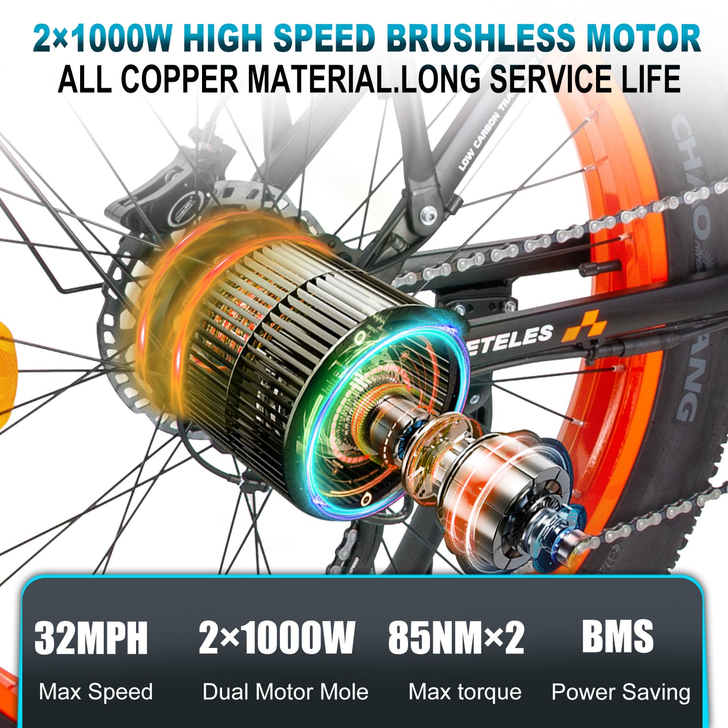 KETELES K800 Pro 2000W Electric Bike Dual Motor 48V 26AH Battery