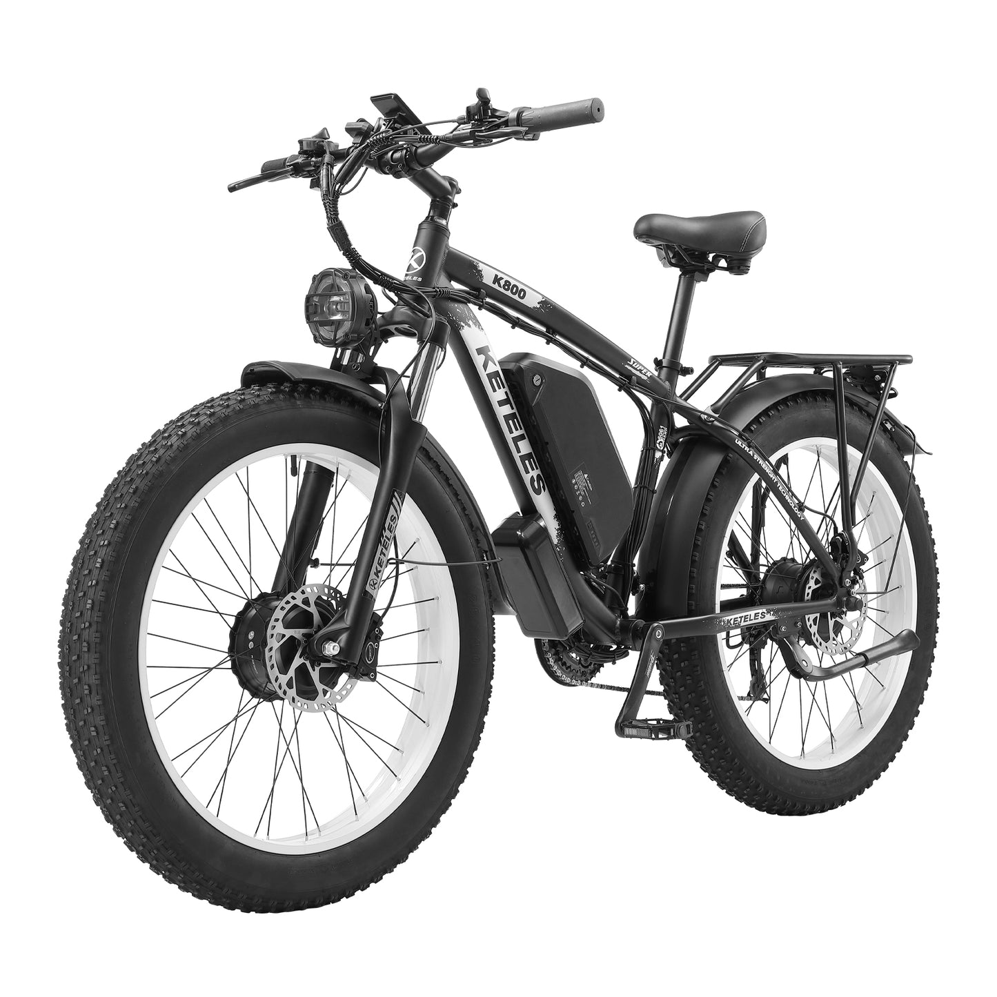 KETELES K800 250W dual Motors 48V 23AH Battery 26" Inch Fat Tire E-Bike