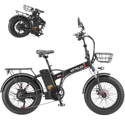 KETELES KF6 1000W 48V 23AH 20 Inch Fat Tire Folding Ebike
