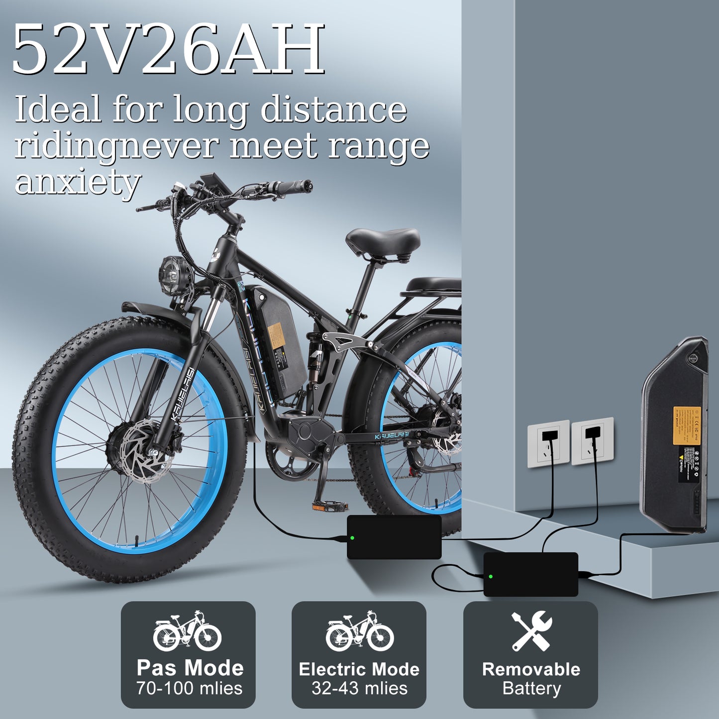 KETELES KAIJIELAISI V3 Pro 3200W 52V26AH Dual Motor E-Bike