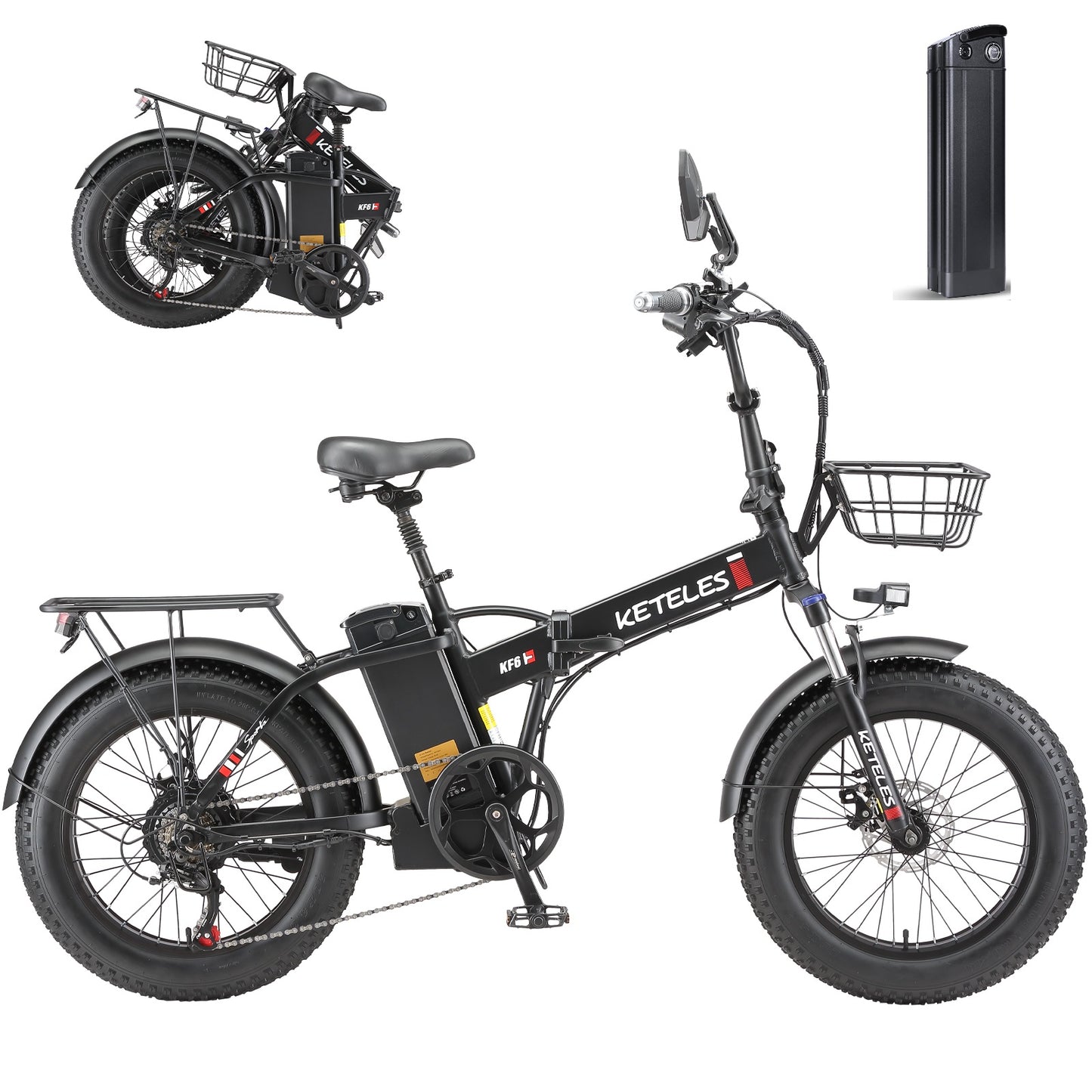 KETELES KF6 1000W 48V 23AH 20 Zoll Fatbike-Faltrad
