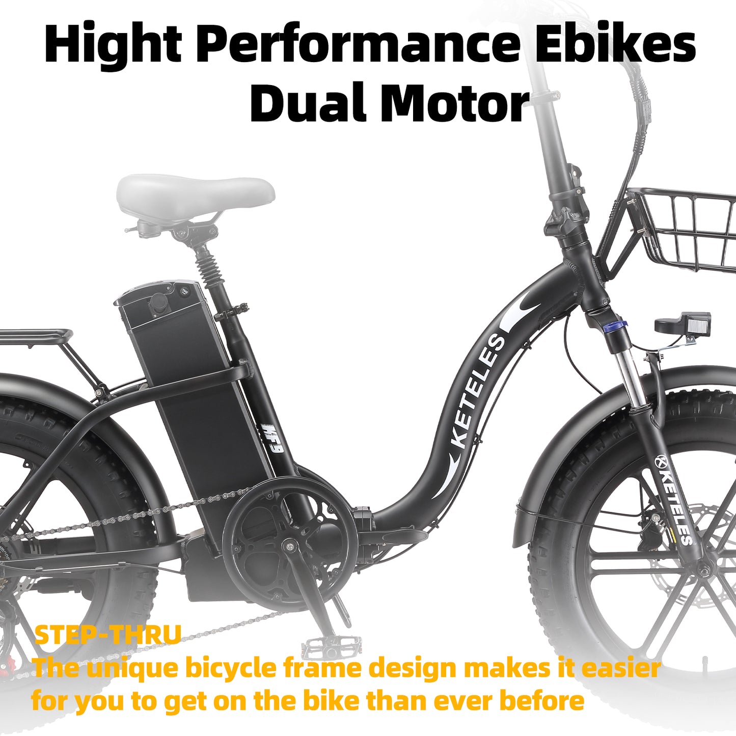 KETELES KF9 1000W 35AH 20 Inch Fat Tire Folding Electric Bicycle