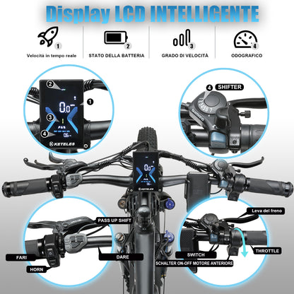 KETELES K800 4000W 52V32AH Dual Motor Fat Mountain E-Bike
