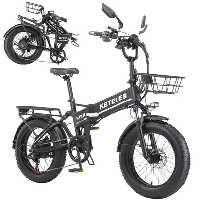 KETELES KF10 48V 1000W 20 Inch Fat Tire Takeaway Delivery Folding Ebike