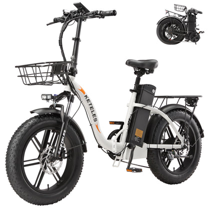 KETELES KF9 1000W 35AH 20 Inch Fat Tire Folding Electric Bicycle