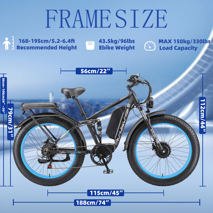 KETELES KAIJIELAISI V3 Pro 3200W 52V26AH Dual Motor E-Bike