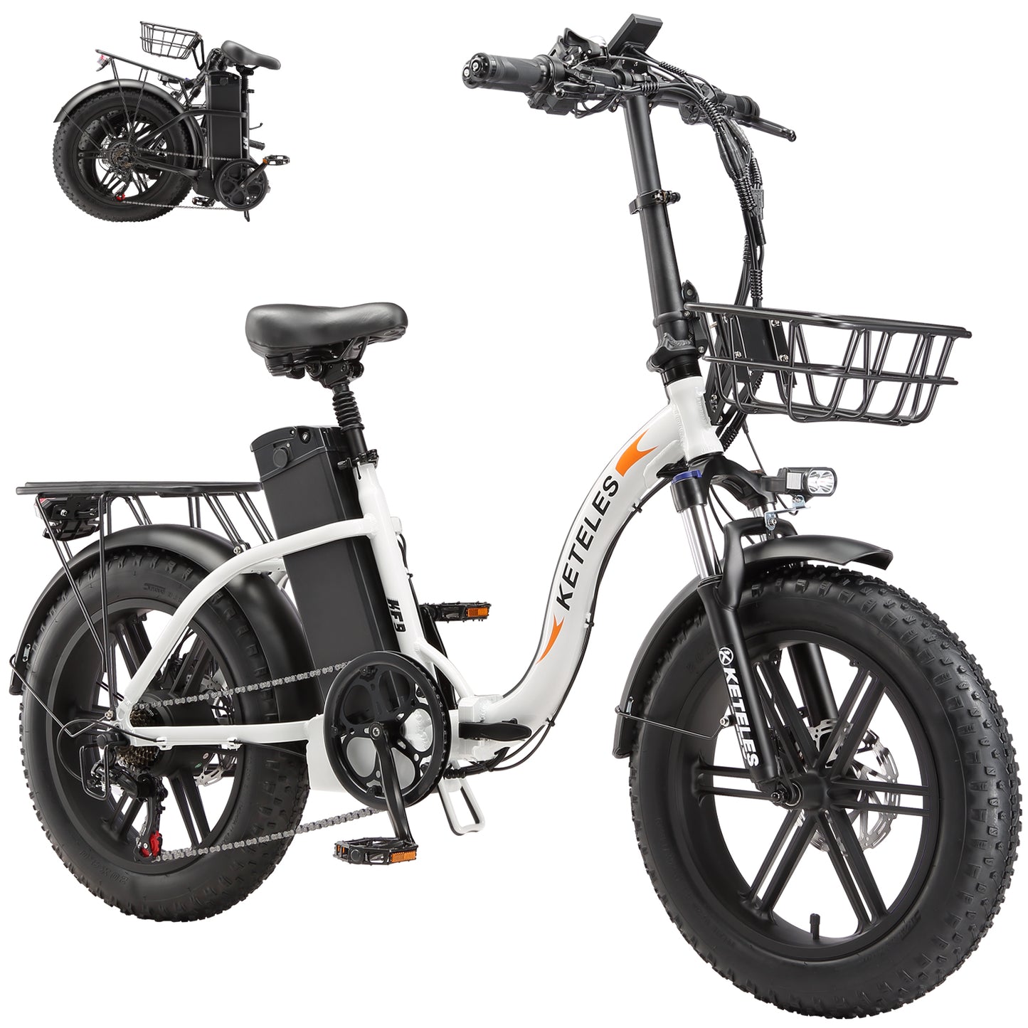 KETELES KF9 1000W 35AH 20 Inch Fat Tire Folding Electric Bicycle