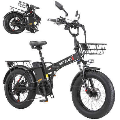 KETELES KF6 1000W 48V 23AH 20 Inch Fat Tire Folding Ebike