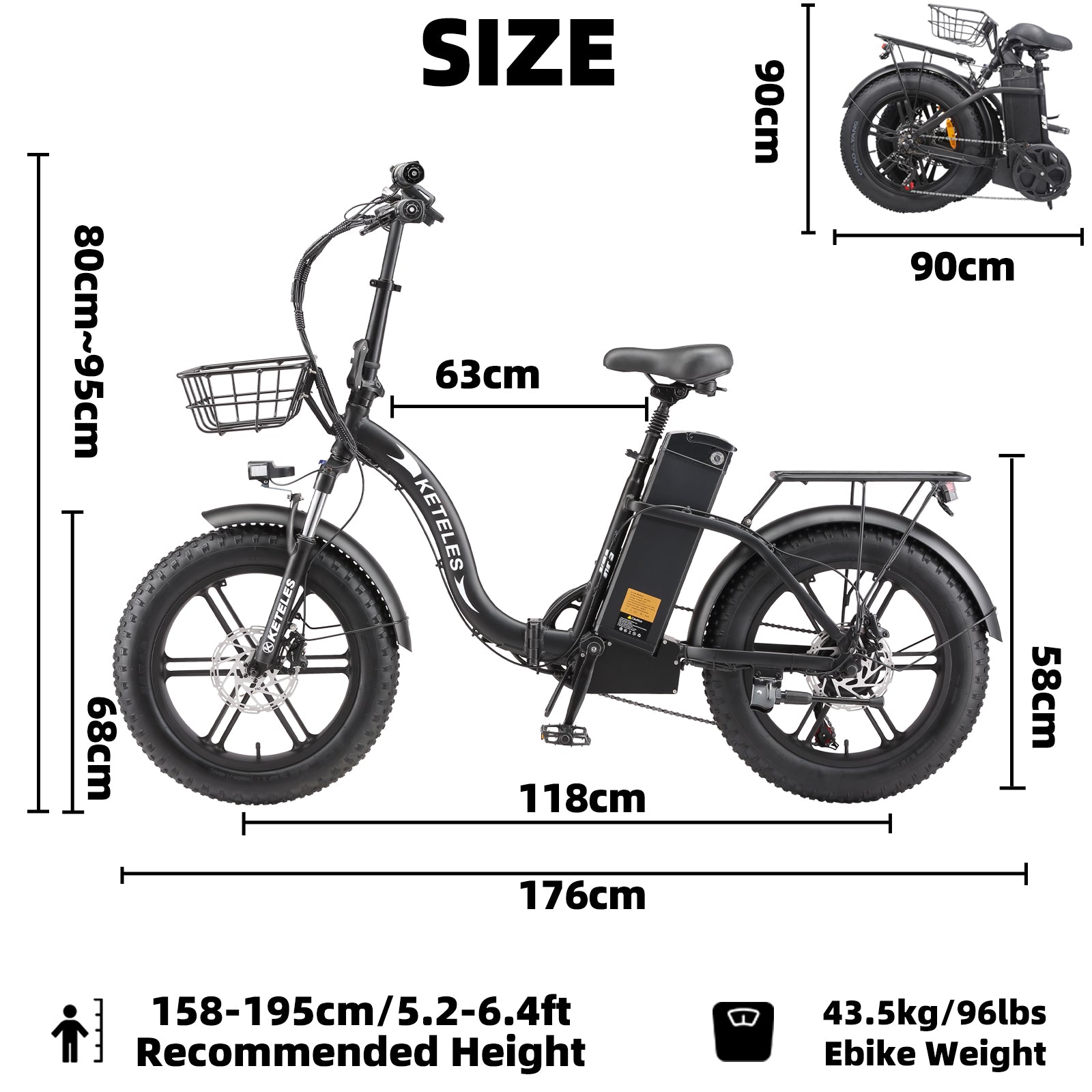 keteles klapprad e-bike elektrofahrrad 20 zoll 48v 18ah KETELES KF9 1000W 35AH 20 Inch Fat Tire Folding Electric Bicycle – KETELES Online Store