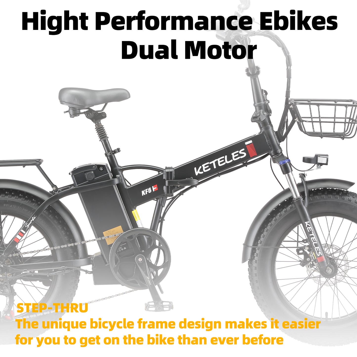 KETELES KF6 1000W 48V 23AH 20 Inch Fat Tire Folding Ebike