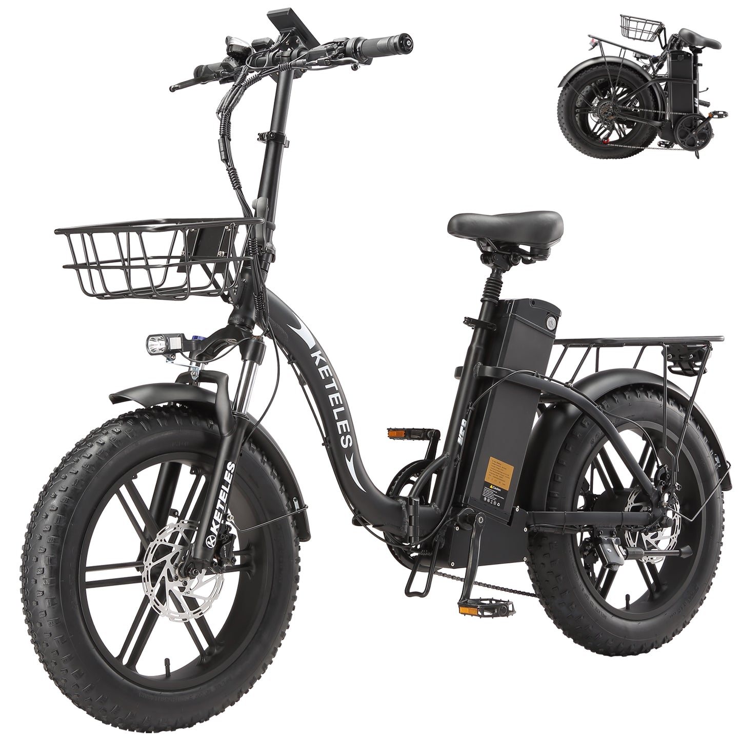 KETELES KF9 1000W 35AH 20 Inch Fat Tire Folding Electric Bicycle