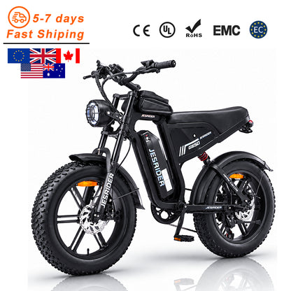 JESRIDER G650 Mountain E-Bike for Adults, 20"×4 Fat Tyre, Full Suspension All Terrain, 48V 20Ah Removable Battery, Up to 60 km Range, 25km/h Pedal Assist