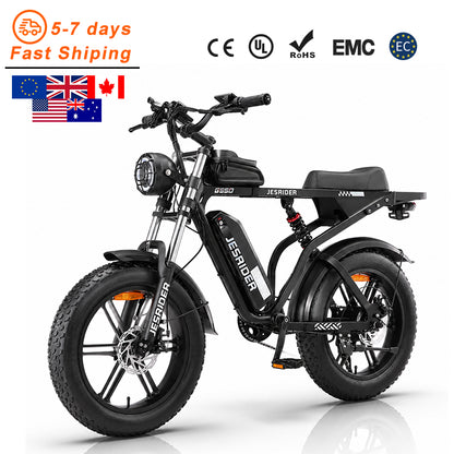 JESRIDER G550 All-Terrain E-Bike for Adults, 48V 20Ah Removable Battery, 20"x4 Fat Tire, Full Suspension
