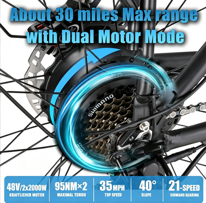 KETELES K800 4000W 52V32AH Dual Motor Fat Mountain E-Bike