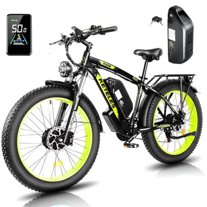 KETELES K800 2×1000W dual Motors Electric Bike 23AH Battery Electric 26" Inch Fat Tire E-Bike