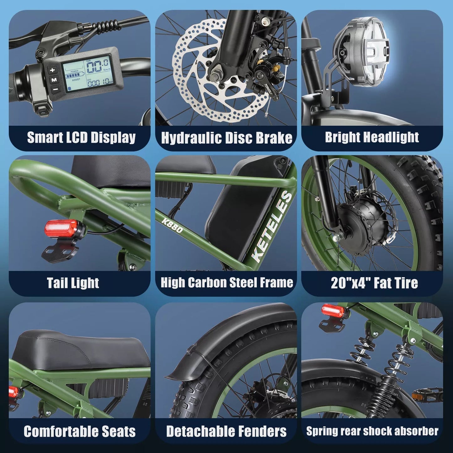 Keteles K880 48V 23Ah 1000W Fatbike
