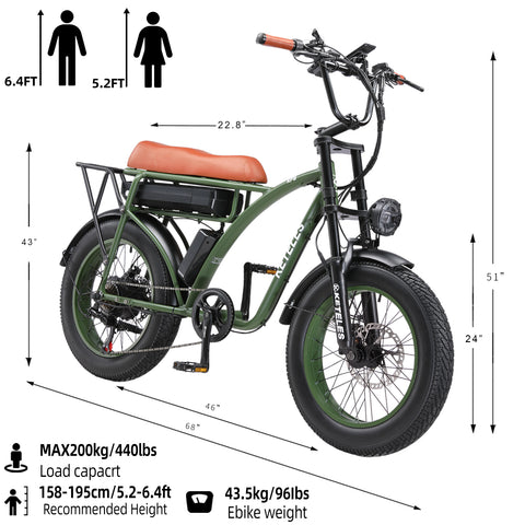 KETELES KF8 48V 1000W Fat Tire Electric Bike