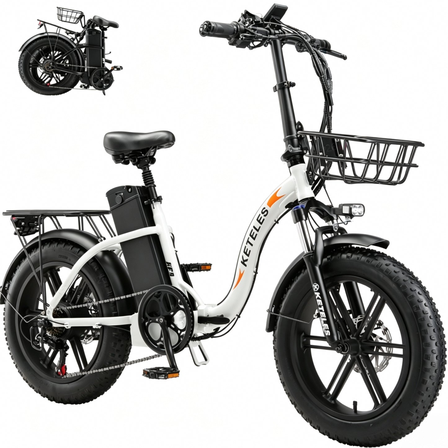 KETELES KF9 1000W 35AH 20 Inch Fat Tire Folding Electric Bicycle