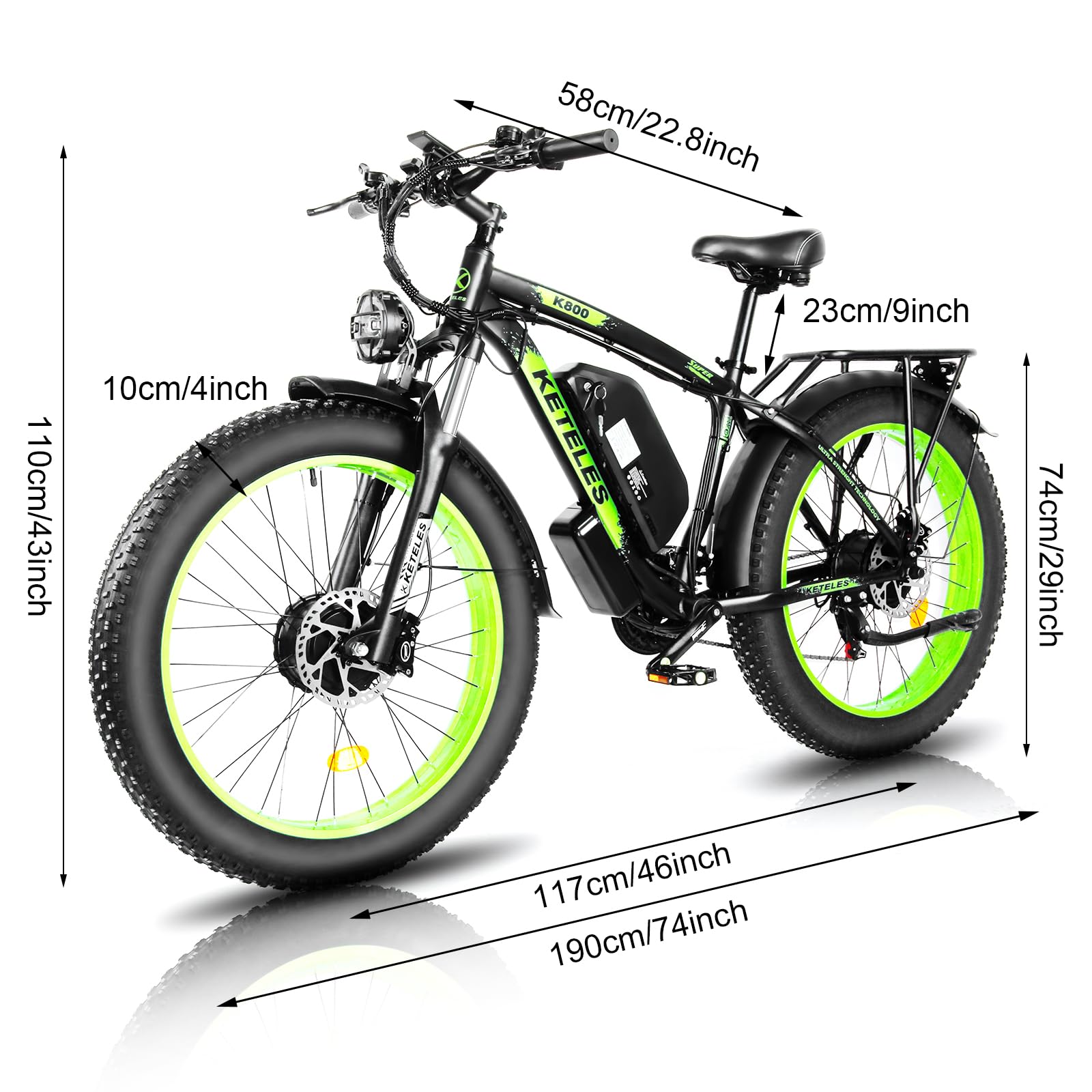 KETELES V3 26" Dual Motor E-Bike – 48V 23Ah 35MPH Electric Mountain Bike For Adults