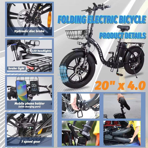KETELES KF9 2000W 48V 26AH Folding electric bike Dual Motor