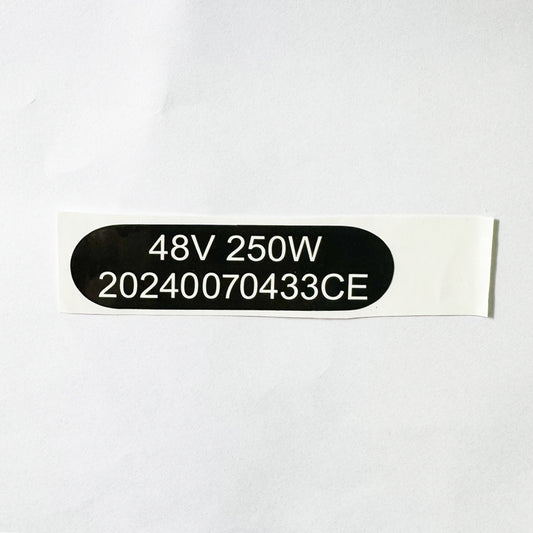 The 48V 250W motor label